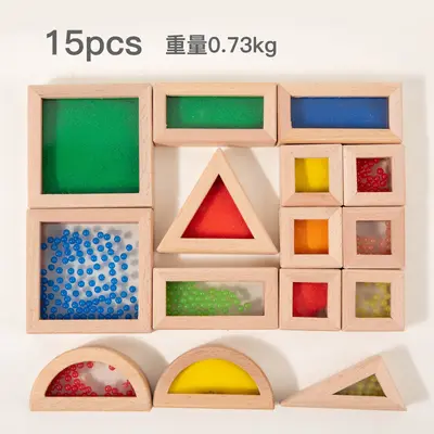Wooden Acrylic Rainbow Light Shadow Building Blocks - 8