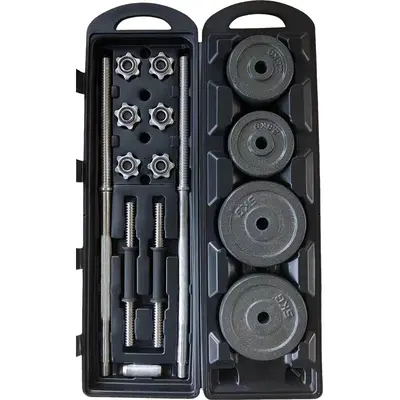 Cast iron adjustable dumbbell barbell set, thickened rod