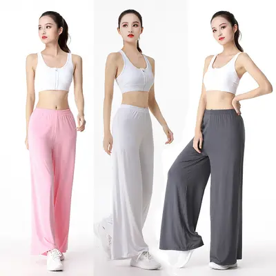 Modal-Yogahose mit weitem Bein, atmungsaktiv, Plus Size