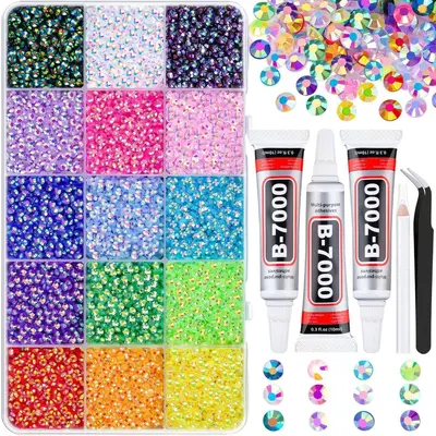 Nail Rhinestone Set 24-60 Colors, Large Capacity Resin AB Rhinestones - 9