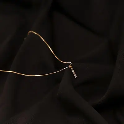 925er Silberhalskette, Damen, Minimalistisch, Rosegold - 7