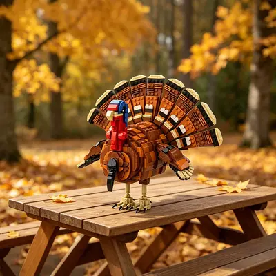 Thanksgiving Turkey Building Blocks Educational Small Particle Toy - 4