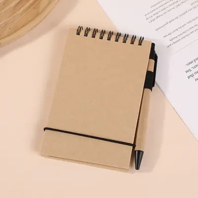Mini Pocket Notebook with Tear-Off Pages and Pen Holder - 8