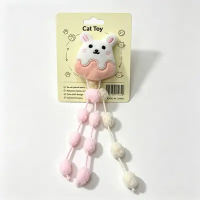 Catnip Teething Cat Toy with Interactive Teaser Wand - 8