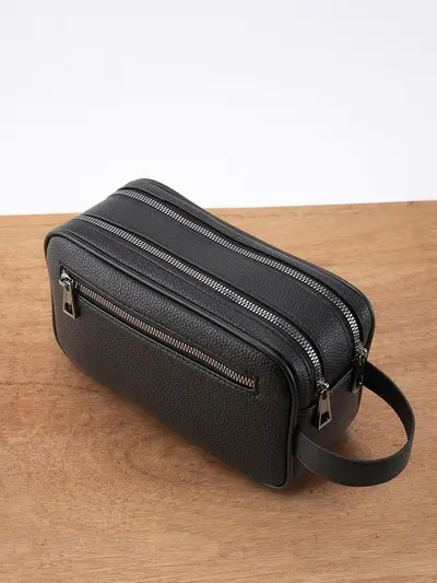Men's PU Clutch Bag, Large Capacity, Zipper, Waterproof - 3