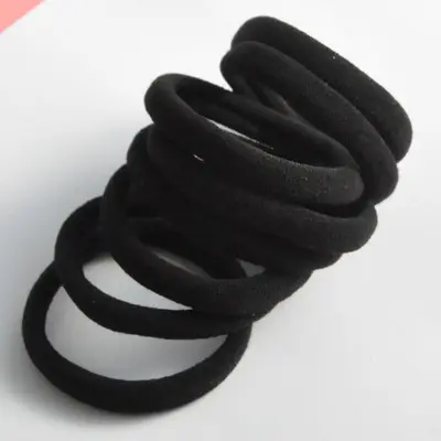 Nahtlose schwarze Haargummis aus Nylon - 4