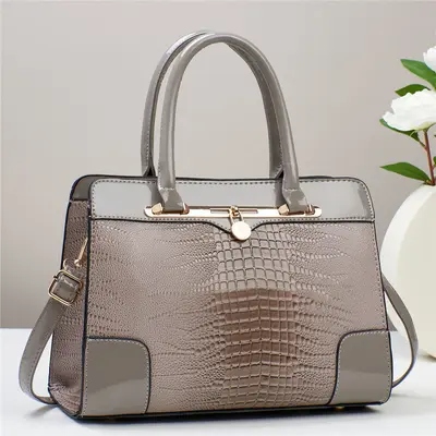 Crocodile Pattern Women's Crossbody Bag, Casual Mom Bag - 8