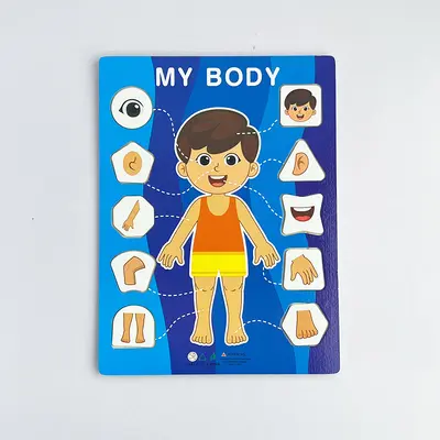 Kinder-Puzzle zur Körperanatomie mit Organen und Berufen