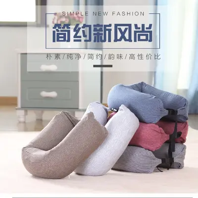 Muji U şeklinde yastık, Muji U şeklinde boyun yastığı, çizgili parçacık yastığı, araba boyun yastığı, Japon silindirik yastık, seyahat yastığı