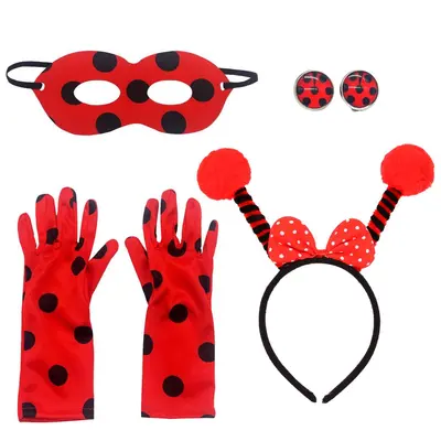 Seven-Spot Ladybug Accessory Set, Polka Dot Halloween Cosplay Costume Accessories - 8