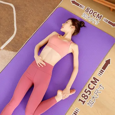 Yoga matı, kalın, şok absorpsiyonlu, başlangıç seviyesi, kaymaz, ev fitness - 4