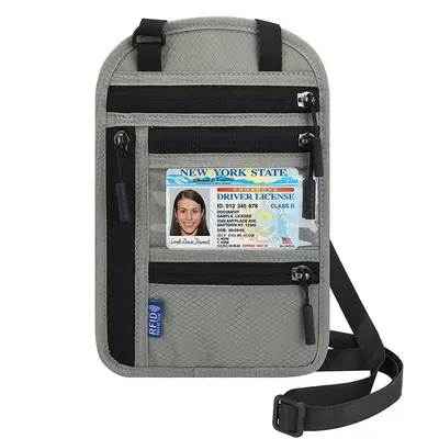 RFID neck wallet for travel documents and passport - 10