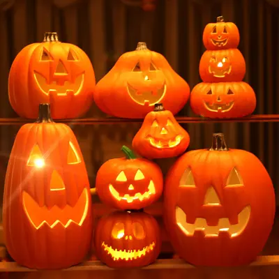 Light-Up Large Halloween Pumpkin Lantern Decoration - 2