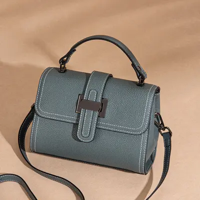 Elegant Women's Handbag Genuine Leather Small Square Bag - 3