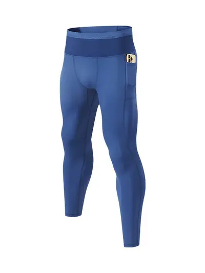 Erkek fitness pantolonu, yüksek bel, hızlı kuruyan, çok cepli