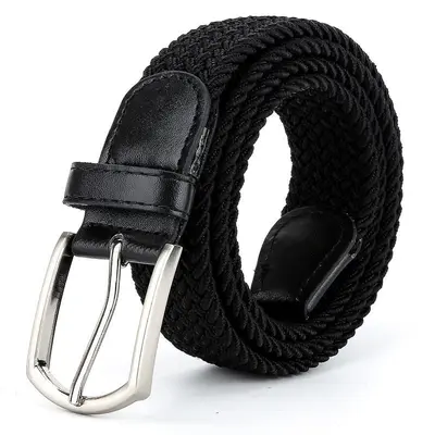 Herren Elastik-Geflechtgürtel, lochfrei, lässiger Canvasgürtel - 7