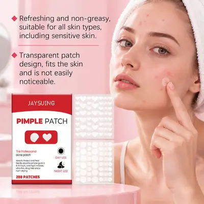 Heart and Round Hydrocolloid Pimple Patches, Pus-Absorbing and Makeup-Compatible - 2