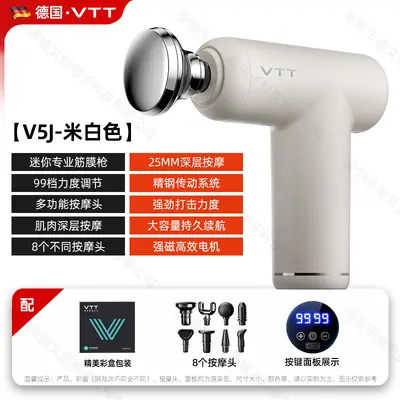 VTT New Style Mini Fascia Gun Private Area Women's Multifunctional Massage Gun Replaceable Heads Electric Neck Fascia Gun Factory - 8