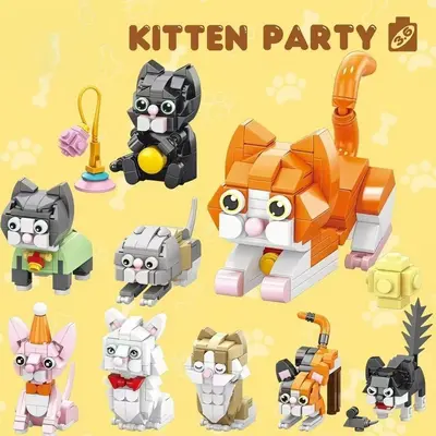 Cute Cat Assembly Building Block Set, Educational Toy for Children - 1