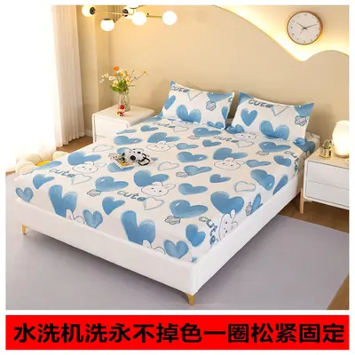 Washed cotton all-inclusive elastic fitted sheet single piece Simmons bed cover bedspread mattress protector dust cover non-slip sheet - 9