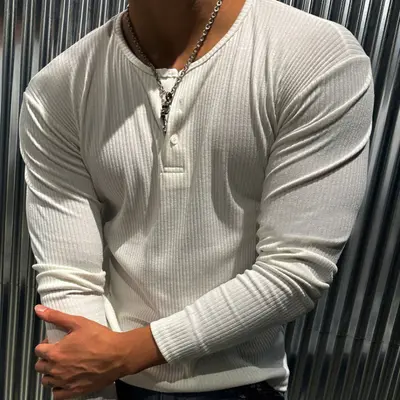 Men's Slim Fit Long Sleeve Quick-Dry Breathable Running Shirt
