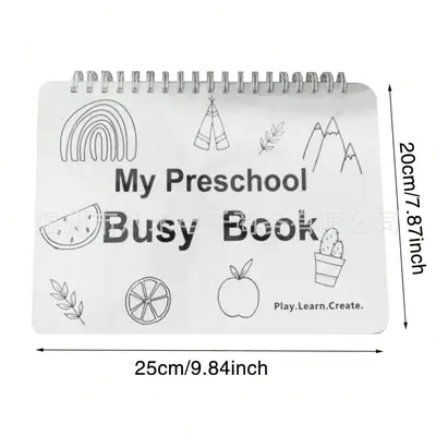 My Preschool Busy Book, Children's Growth Record Book with Cartoon Illustrations