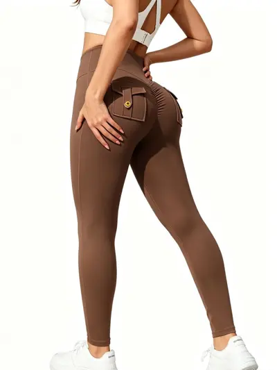 Spandex Yoga Leggings, Quick-Dry, High-Stretch, Butt-Lifting - 11