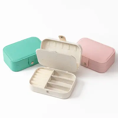 Tägliche Luxus-Schmuckschatulle Ohrring-Halsketten-Ring-Aufbewahrungsbox Großhandel Doppelschicht tragbare Anti-Oxidations-Schmuckaufbewahrungsbox - 5