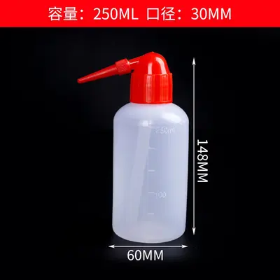 Plastic washing bottle 250-1000 ml, curved nozzle squeeze bottle, transparent - 11