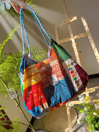 Large Printed Fabric Tote Bag, Casual Single-Shoulder Bag for Women - 4