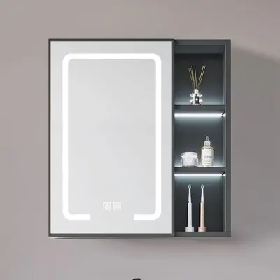 Illuminated Smart Mirror Cabinet, Wall-Mounted Bathroom Mirror - 2