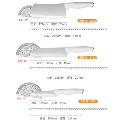 Knife set, 5-piece with chef, slicing and fruit knives - 5