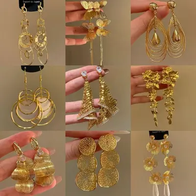 Yin Zhen Ultra Parlak Zirkon Geometrik Yuvarlak Delikli Kolye Küpe Kişisel Abartılı Küpe Hafif Lüks Yüksek Kaliteli Kulak Aksesuarı Kadın