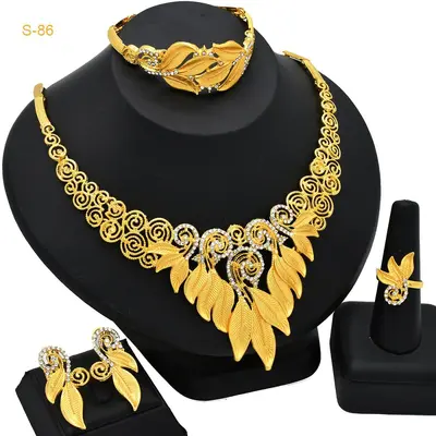 Dubai Brautschmuckset, 24K vergoldet, vierteilig - 12