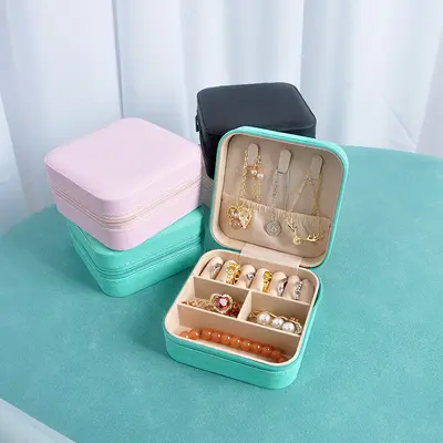 Mücevher Kutusu Saklama Kutusu Taşınabilir Küpe Bilezik Kolye Yüzük Mini Şık Yeni Model Kutu