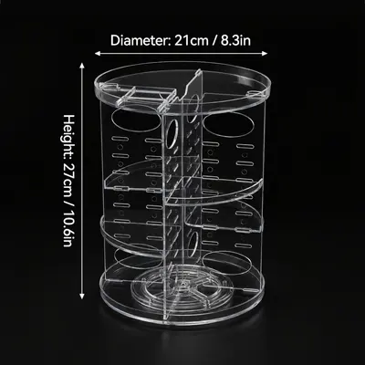 Drehbare transparente Kosmetik-Aufbewahrungsbox großvolumig - 7