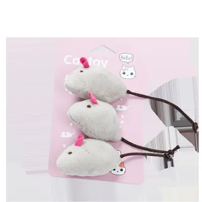 Realistic Plush Mouse Cat Toy with Catnip, 3-Piece Set - 6