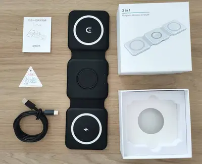 Üçü bir arada manyetik kablosuz şarj cihazı üreticisi toptan manyetik kablosuz şarj cihazı katlanabilir Apple cep telefonları ve saatler için uygun - 9