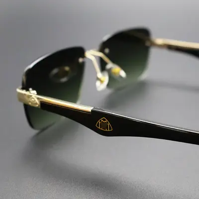 Rahmenlose polygonale Herren-Sonnenbrille, Retro-Modestil - 3