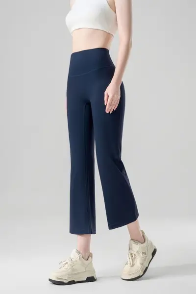 Women's Summer Yoga Pants, High-Waist Tummy Control, Thin Flared Leg - 10