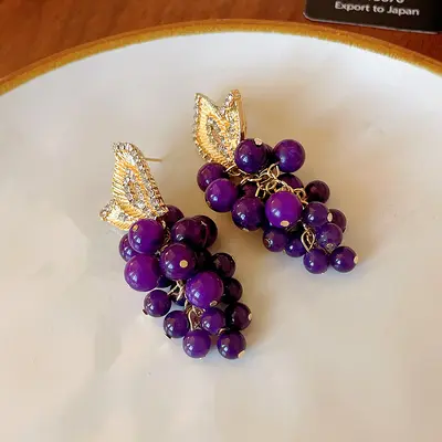 Silver flower geometric earrings, rhinestone, women's - 12