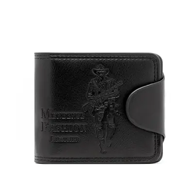 Men's Short Multifunctional Wallet, Retro Cartoon Design - 5