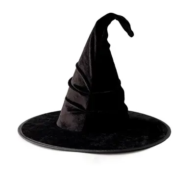 Halloween Velvet Pleated Witch Hat Cosplay Costume Prop