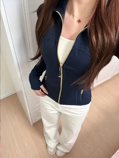 Women's Pilates and Yoga Top, Brushed Fabric Training Jacket - 3