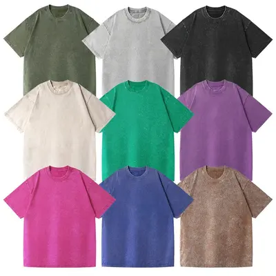 Loose-Fit Washed Distressed 100% Cotton T-Shirt 230g