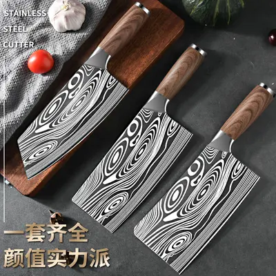 Longquan mutfak bıçak seti, dövme, şef ve dönerme bıçağı