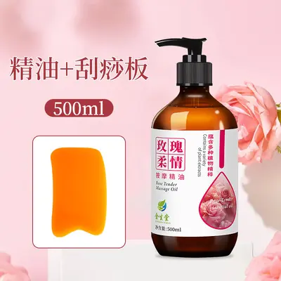 Rose Essential Oil Back Massage Oil, Warming, for Couples, No-Rinse - 8