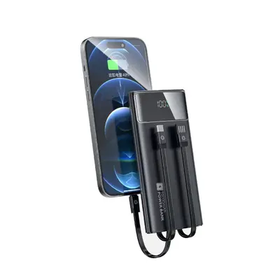 Cross-border Built-in Cable Power Bank PD22.5W Super Fast Charging Digital Display Mobile Power Source Gift Customizable Power Bank