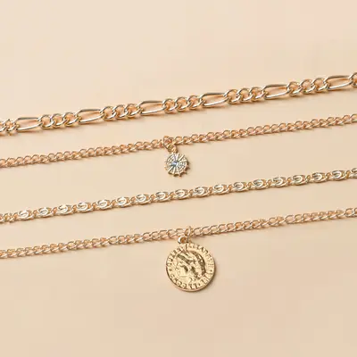 Lange Pulloverkette für Damen, leichter Luxus, Schlüsselbeinkette