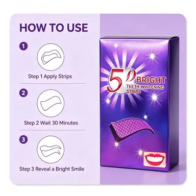 5D Lila Zahnaufhellungsstreifen, WHITE STRIPS Stil - 5